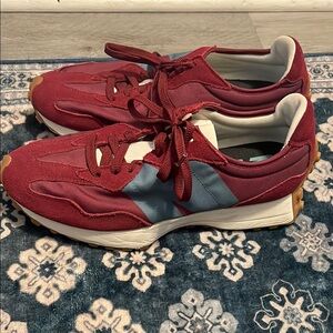 New Balance 327 Burgundy and Blue Sneakers